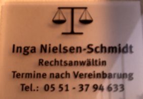 Türschild Kanzlei Nielsen Schmidt